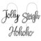 Rustic Galvanized Tin Script Ornaments Jolly Sleigh HoHoHo 3ct